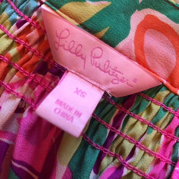 Lilly Pulitzer Elsa lulu flamingo silk blouse - Picture 6 of 9